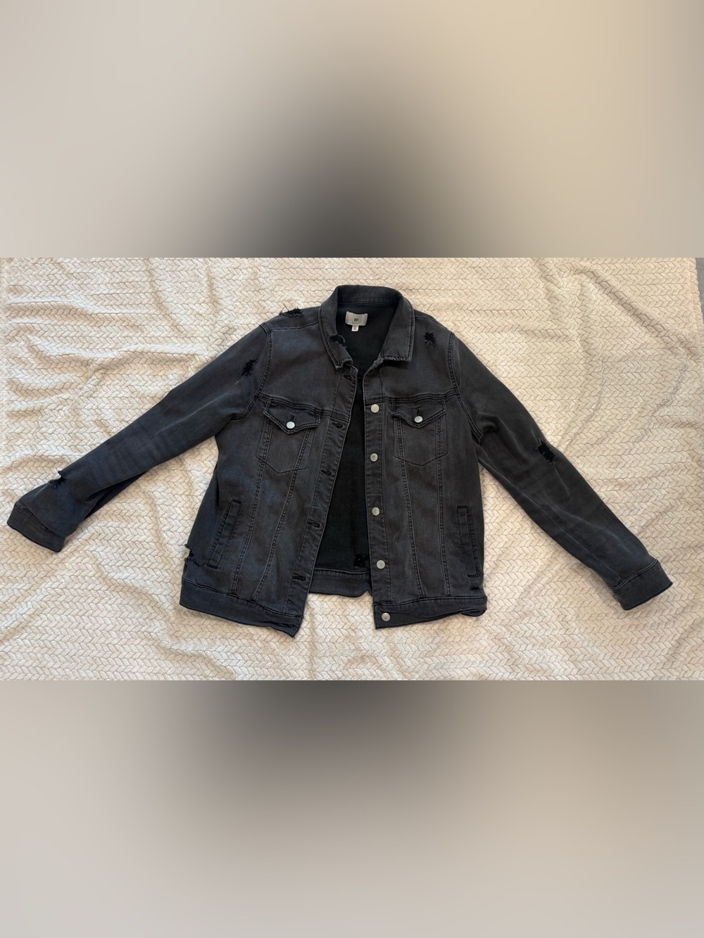 BP Women’s Black Distressed Denim Jacket